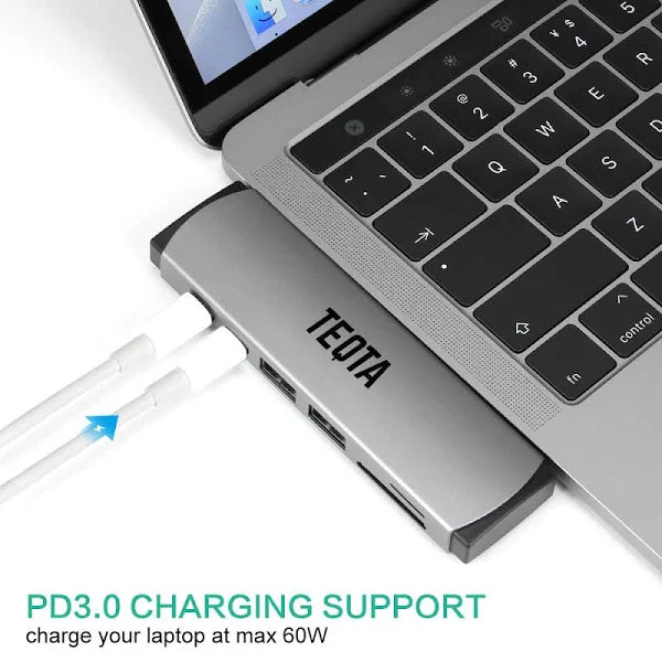 Pbuddy USB C Hub MacBook Pro Adapter with Type-C Pass-Through Charging 40Gbs Thunderbolt 3 SD/TF Card Reader and 2 USB 3.0 for Newest 13 or 15 MacBook Pro 2017 and 2016 (Space Grey) Pbuddy USB C Hub MacBook Pro Adapter with Type-C Pass-Through Charging 40Gbs Thunderbolt 3 SD/TF Card Reader and 2 USB 3.0 for Newest 13 or 15 MacBook Pro 2017 and 2016 (Space Grey)
